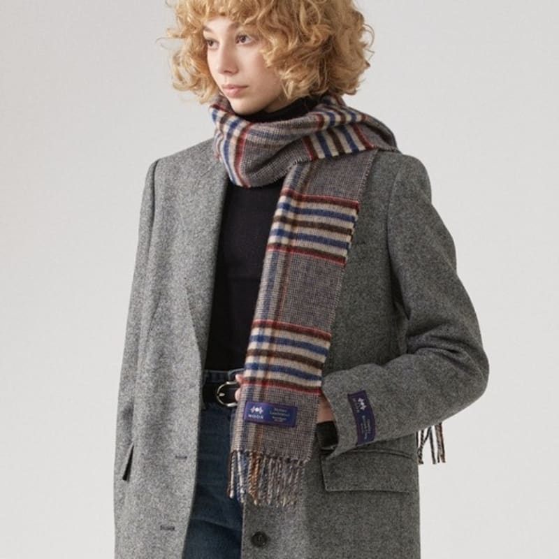 ABRAHAM MOON Шарф из мериносовой шерсти 25 см - Харрисон Красно-коричневый