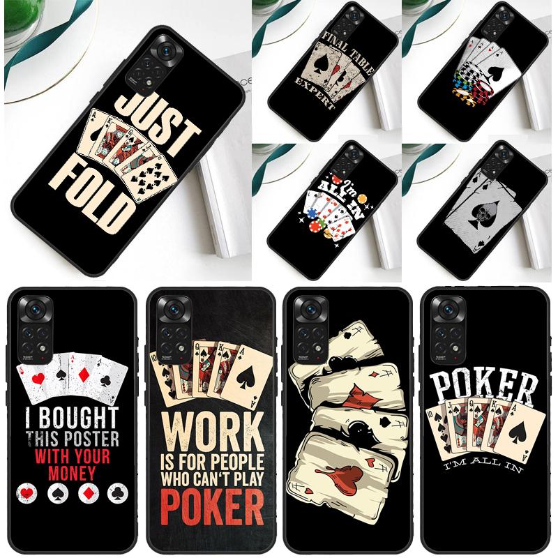Poker Cards Case For Xiaomi Redmi Note 13 14 Pro 12 9 10 11 Pro 10S 11S 12S Redmi 14C 13C 10C 12C Cover