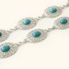 Bohemian Style Oval Turquoise Waist Chain Retro Decoration Belts For Women Girls  Versatile Dress Coat Carved Accessories