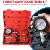 Auto Tools Gasoline Engine Compression Meter Pressure Gauge with M10 M12 M14 M18 Adapter Professional 0-300 PSI Automotive Cylinder Tester Kit