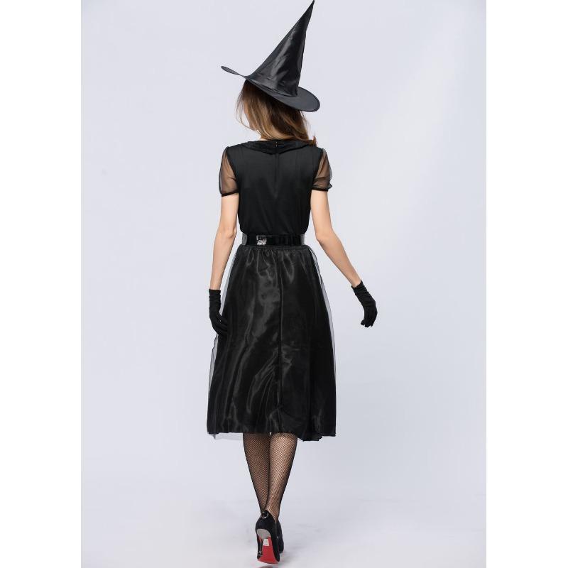Halloween New Black Veil Witch Costume, Witch Costume, Temperament Witch Night Ghost Game Costume