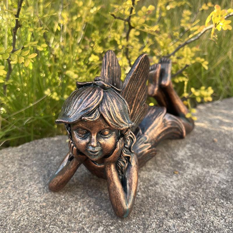 Фигурки для сказочного сада Устойчивые к погодным условиям Садовая статуэтка Фигурки ангелов Садовые украшения Изысканные Романтические Садовые Миниатюры Для