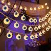 LED Luminous Eyeballs Simulation Halloween Horror Atmosphere Eyeball String Lights Battery Powered Glowing Eyeball Hanging Lamp