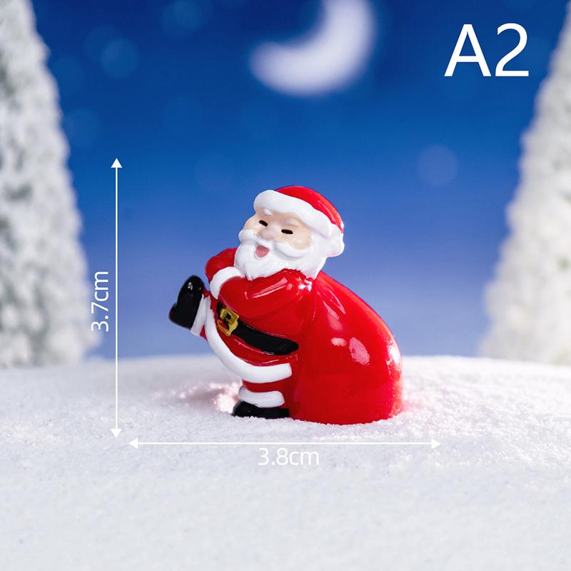 Мини-статуэтка снеговика из смолы на Рождество, модель микроландшафта, миниатюрная садовая фигурка, украшение для дома на год, декор