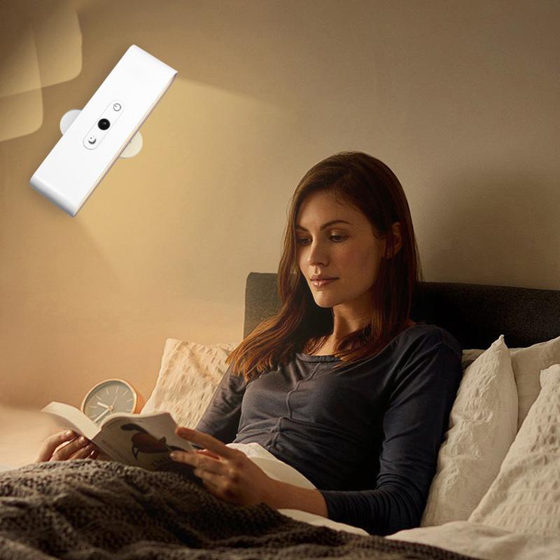 Светодиодный настенный светильник с сенсорным управлением, датчиком движения, вращающийся на 360 градусов, USB-зарядка, беспроводной портативный ночник для спальни, лампа для чтения