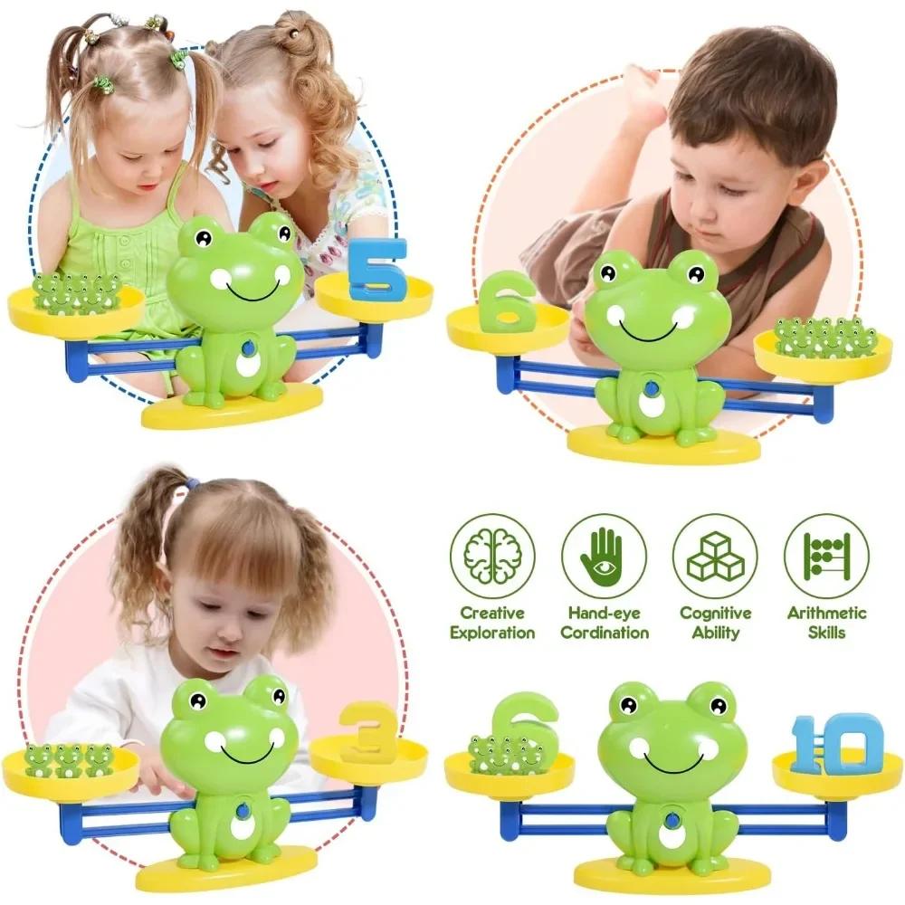 Math Game Toy Preschoolers Frog Balance Counting Toys for Boys & Girls Educational Number Toy Fun Children's Gift STEM Learning