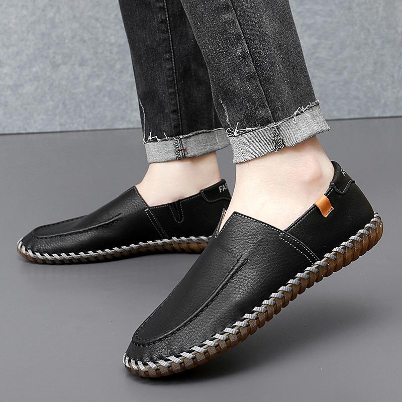 Осенняя мужская повседневная обувь из мягкой кожи ручной работы, мужская стильная обувь, удобные мужские дышащие мужские лоферы, кроссовки большого размера
