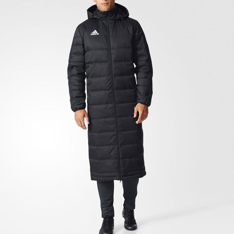 adidas Теплая повседневная длинная пуховая куртка мужская верхняя одежда черная BS0056