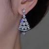 Прямая трансляция тех же самых сережек, слегка инкрустированные циркониевые серьги-елочки для женщин, изысканные универсальные пасторальные серьги