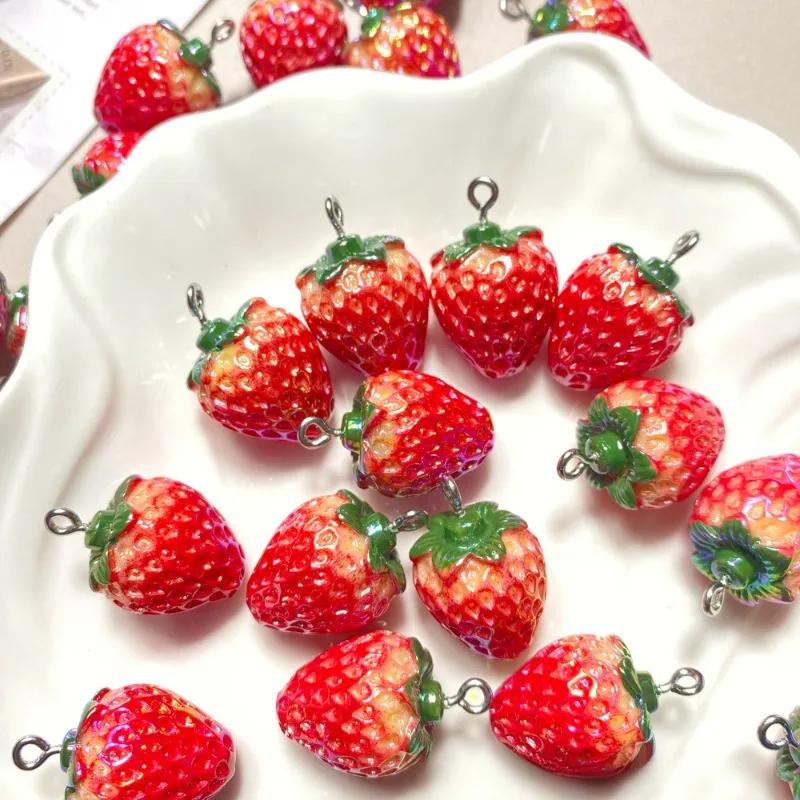 Новый Aurora Simulation 3D Strawberry Electration DIY Смола Аксессуары Кремовый Гель Головной Убор Заколка Для Волос с Отверстием Материал