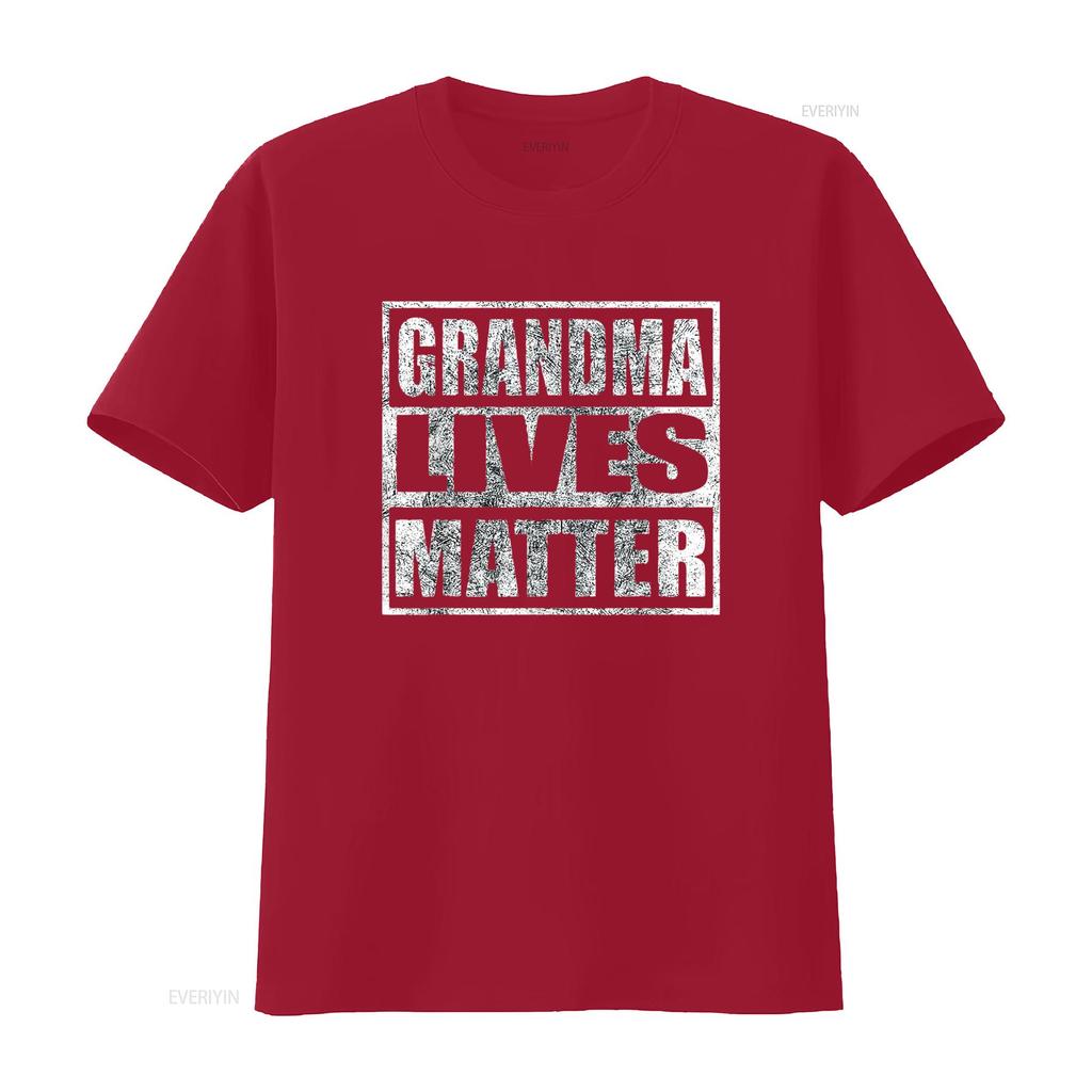 Womens Grandma Lives Matter T Shirt Black 2XL vintage Washed Top For Everyday Wear Casual fashion streetwear homme Soft Unisex