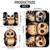 3pcs Cute Owl Bathroom Rug Set Non-Slip U-Shaped Mat and Toilet Lid Cover Animal Theme Home Decor Washable Indoor Floor Mats