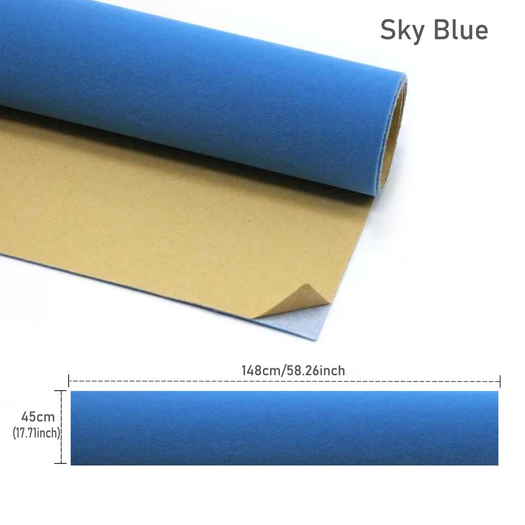 Self-Adhesive Velvet Fabric Sheets, 45x148cm Flocked Non-Woven Felt for Jewelry Box Liner, DIY Crafts, Decoration, Package - 19 Rich Colors For Choose