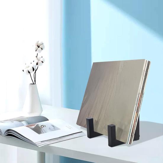 Metal LP Records Holder Desktop Display Stand Shelf for Vinyl Record Storage Minimalist Retro Album Collection Organizer
