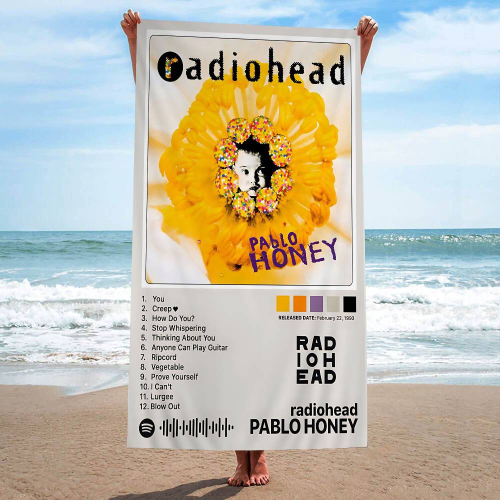 Певец R-Radioheads-R-Рок-группа Микрофибровое одеяло Быстросохнущие пляжные полотенца Печать Супервпитывающее полотенце-одеяло для бассейна
