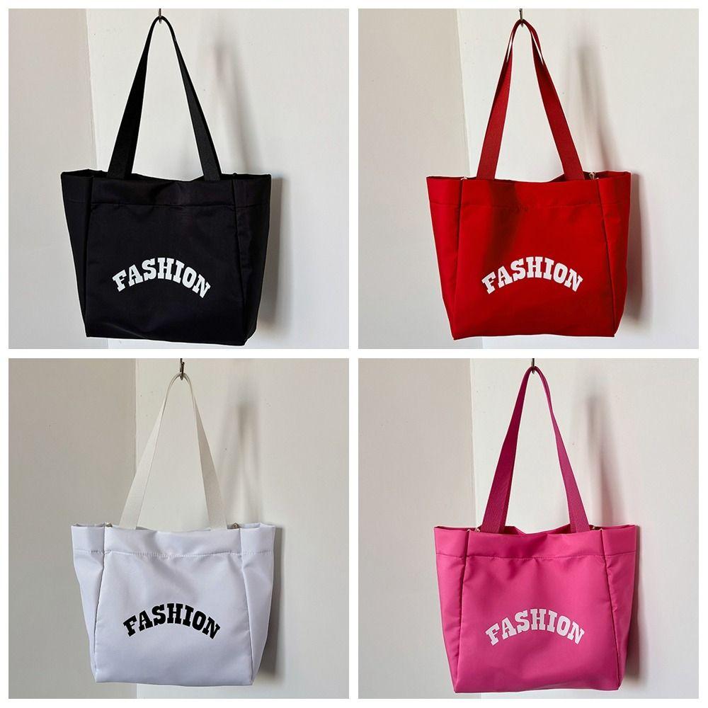 Nylon Canvas Tote Bag Printed Letter Shoulder Bag Fashion Simple Handbag  Streetwear