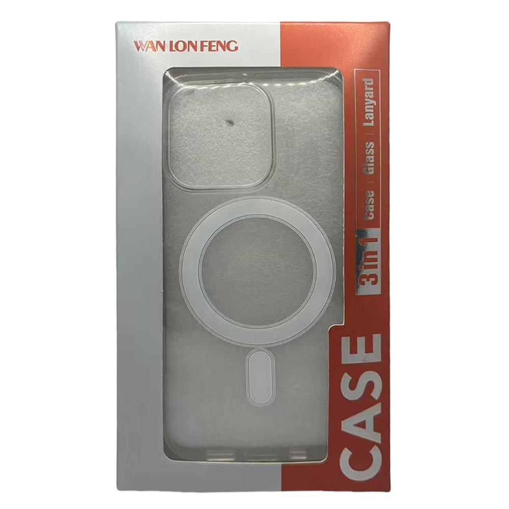 WANLONFENG LM Series For Samsung Galaxy S25+ Magnetic Case Crystal Clear TPU+Acrylic Phone Cover with Screen Film (Big Lens Hole)