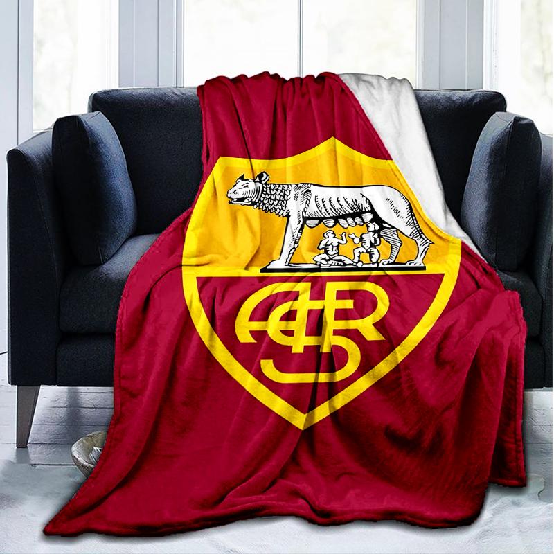 1PC Rome Wolf Football club Printed Soft Flannel Blanket Throw for Adult Bedroom Living Room Sofa Camping Travel Fan gifts Christmas Gifts