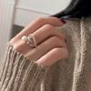 Elegant Geometric Heart Pearl Ring For Women Stylish Adjustable Open Finger Design