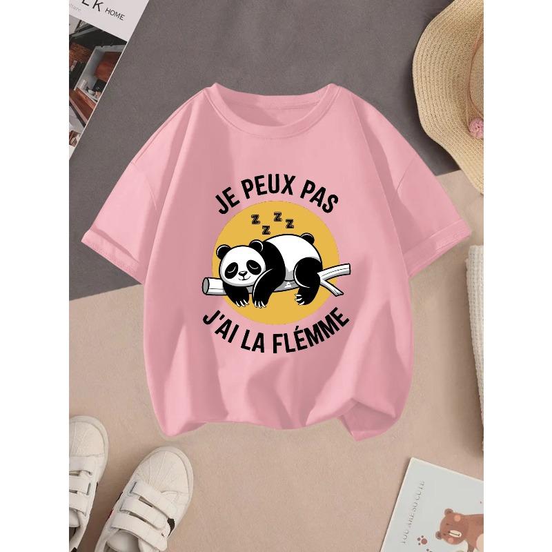 European sizes JE PEUX PAS J AI LA FLEMME Cotton Girls T-shirt