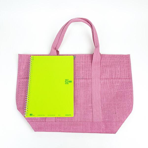 Начальная сумка Snoopy из джута <P> Розовый натуральный материал SNOOPY