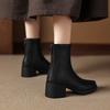 Krazing Pot Микрофибра Круглый носок Толстый каблук Современные ботинки Размер 42 Молния Платформа Красота Леди Женские Ботильоны