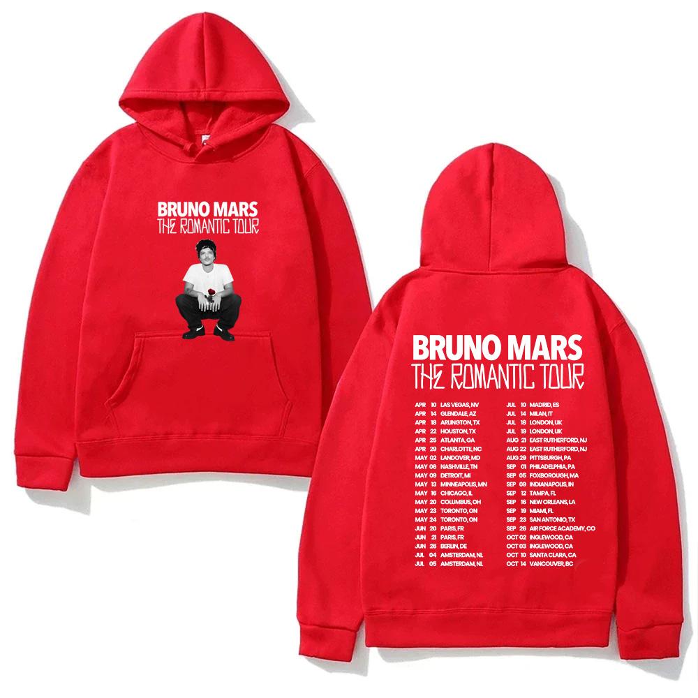 Bruno Mars Hoodie The Romantic Tour 2026 HighQuality Moletom for Autumn/Winter with Hooded Fleece Harajuku Comfortable Hoody