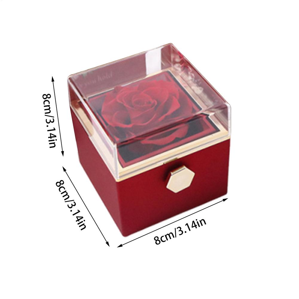 Коробочка для кольца с розой Вечная коробка для цветов Многофункциональная роскошная коробка для кольца с сохраненной розой для свадебного предложения, церемонии, Дня святого Валентина
