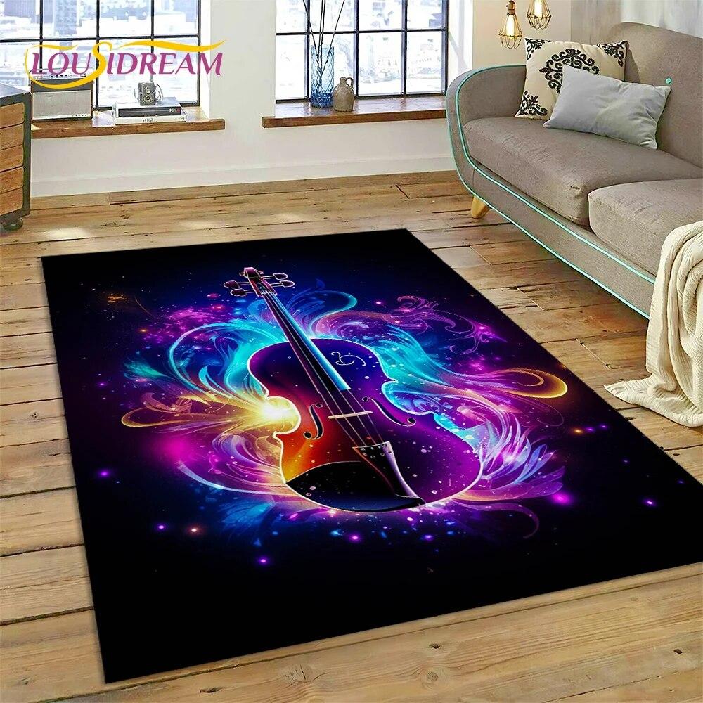 Мечта Скрипка Виолончель Музыкальный Инструмент Ковер Ковер для Дома Гостиная Спальня Диван Коврик Декор, детский коврик Нескользящий напольный коврик