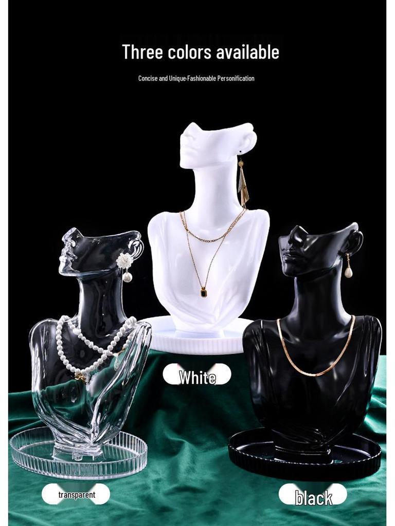 Portrait Necklace and Earring Display Stand - Jewelry Model Holder