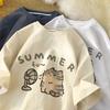Футболка Fan Cat и Women Pure для мужчин American Street Creative Blow, летняя, свободная, с коротким рукавом, для пар, топ INS