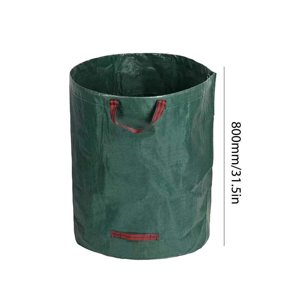 Foldable Garden Waste Bag Large Capacity Reusable Trash Storage Container Waterproof PP Woven Bag 100/200/300/400/500L