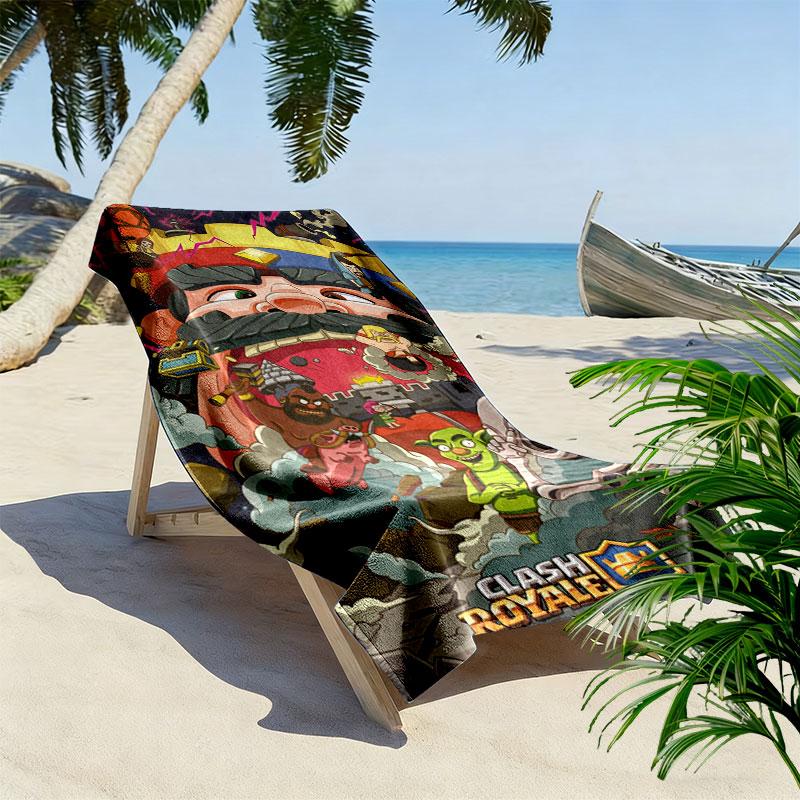 CR Print Beach Towel, Large Soft Quick Dry Towel for Beach Camping Swimming