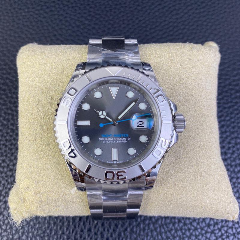 Мужские автоматические механические часы Rolex Grey Yacht - Большой циферблат, Водонепроницаемые, Популярная модель