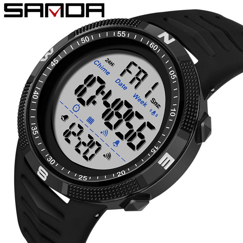SANDA New Electronic Meter Movement Fashion Trend Men's Middle School Students Watch The Night Light Waterproof Watch