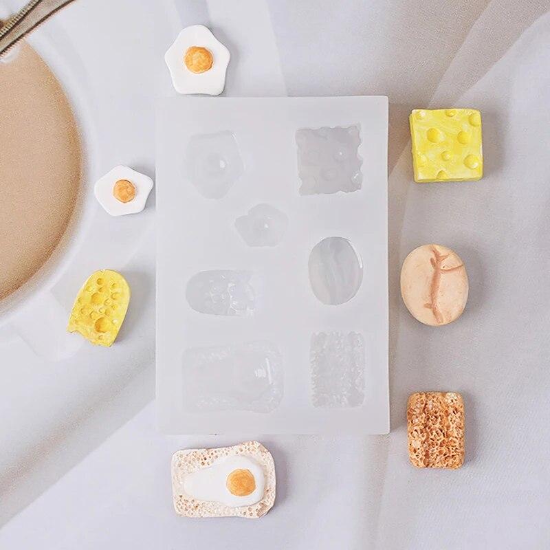 Mini Bread Biscuit Cake Silicone Mould For Clay Food Mold DIY Kitchen Resin Accessories Toy Dollhouse Miniature Accessories