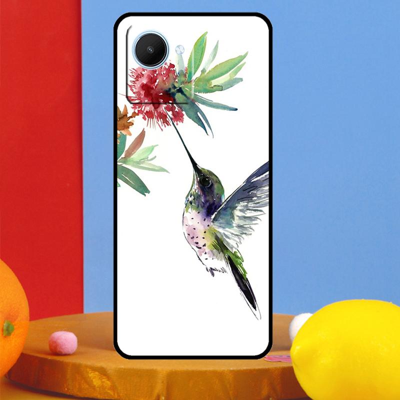 Колибри и цветы для чехла Realme C55 C53 C67 C51 C35 C33 C31 C30 C25s C21Y GT Neo 6 5 9 10 11 12 Pro Plus