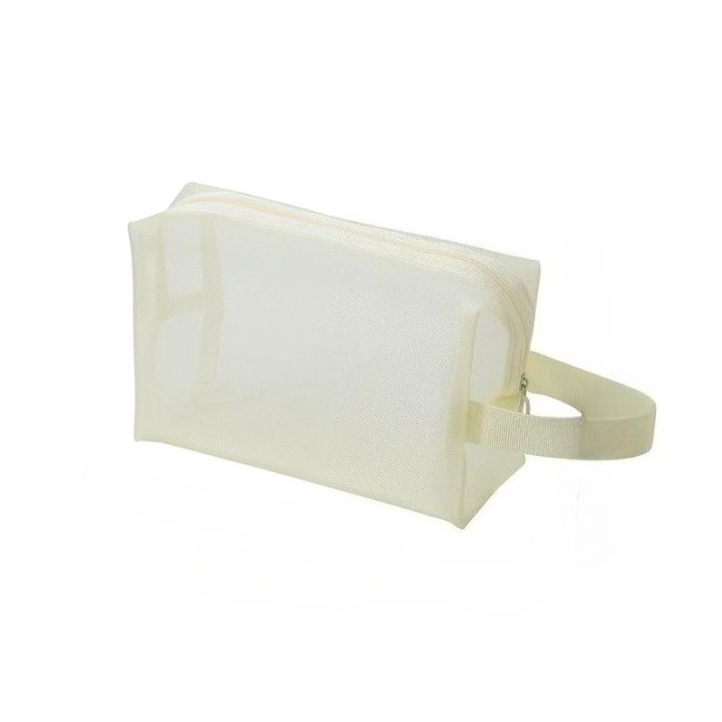 Women Wash Toiletry Bag Makeup Organizer Portable Storage Pouch Travel Black Nylon Mesh Makeup Bag Mesh Cosmetic Bag Zipper Makeup Bag For