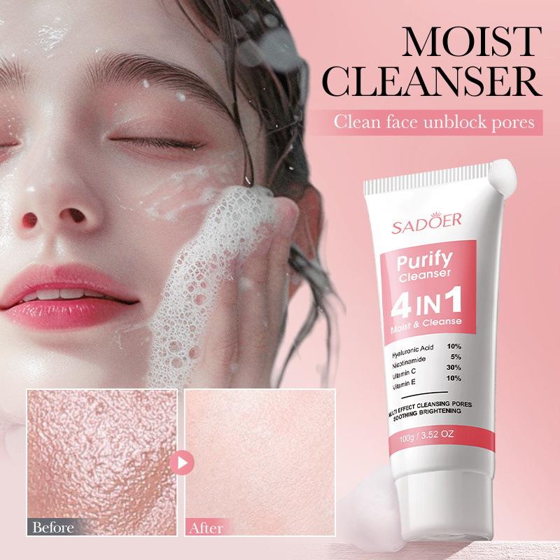 4-в-1 многофункциональное очищающее средство SADOER Pore Purification Cleansing Facial Cleanser