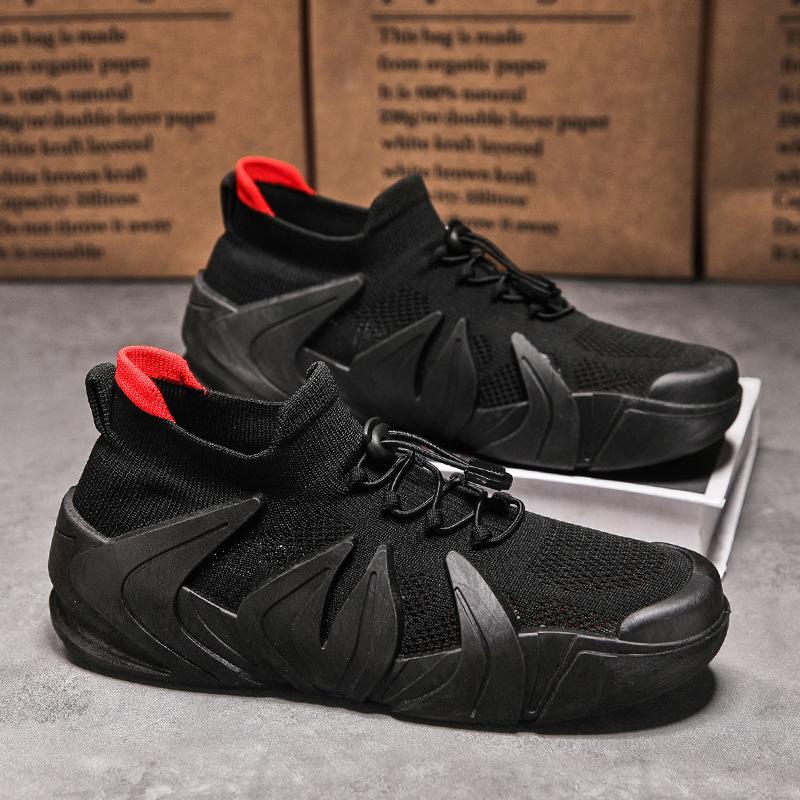 2025 осень новые дышащие мужские повседневные туфли модные трендовые туфли летящая тканая сетка универсальные спортивные мужские туфли