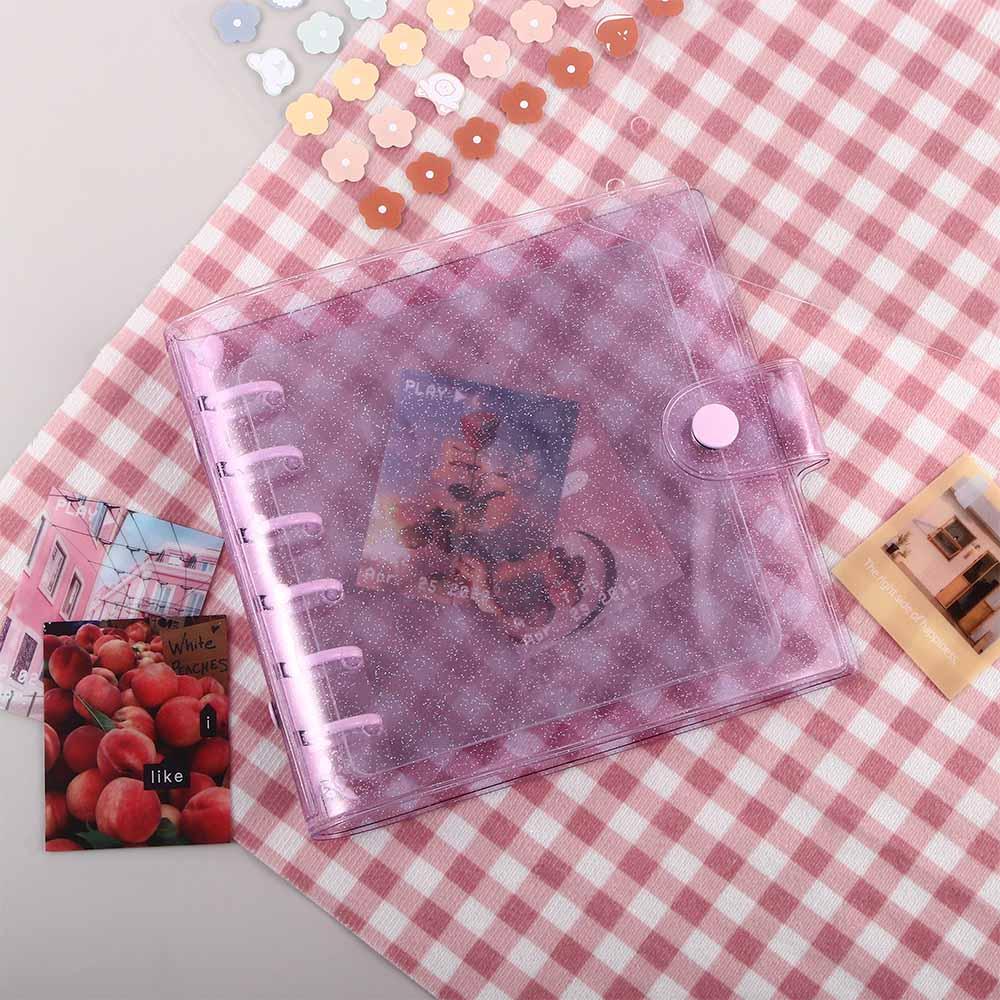 A7 Notebook Agenda Planner Glitter Journals Photo Collect Book Square Loose Leaf Binder Notebook