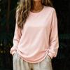 Autumn New Women's Casual Loose Fashion Solid Color Long-sleeved Round Neck Pullover Sweatshirt