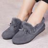 Women Winter Casual Shoes Moccasins Soft Flat Non-slip Loafers Fashion Comfort Warm Plush Bow Slip On Female Cotton Shoes