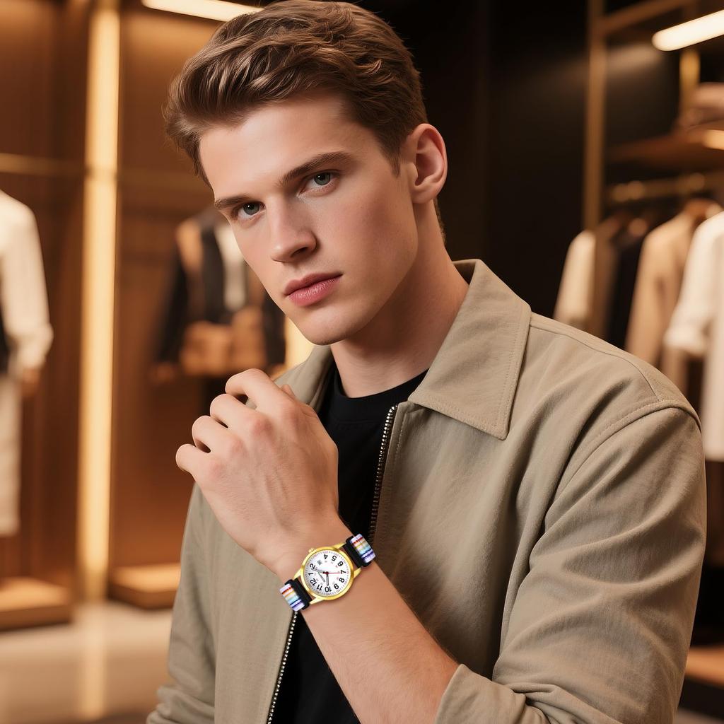 Водонепроницаемые плетеные часы с датой, регулируемые, кварцевые, аналоговые, с арабскими цифрами, идеально подходят для и повседневной носки, идеально подходят для и многого другого, мужское окошко, отображение длины, 24-часовой формат