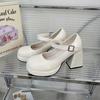 Ретро модная ниша туфли Мэри Джейн 2025 новые лакированные туфли на толстом каблуке одинарные туфли маленькие кожаные туфли туфли на высоком каблуке женские