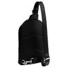 COACH West 20 classic brand embossed denim and smooth calfskin chest bag small men's black