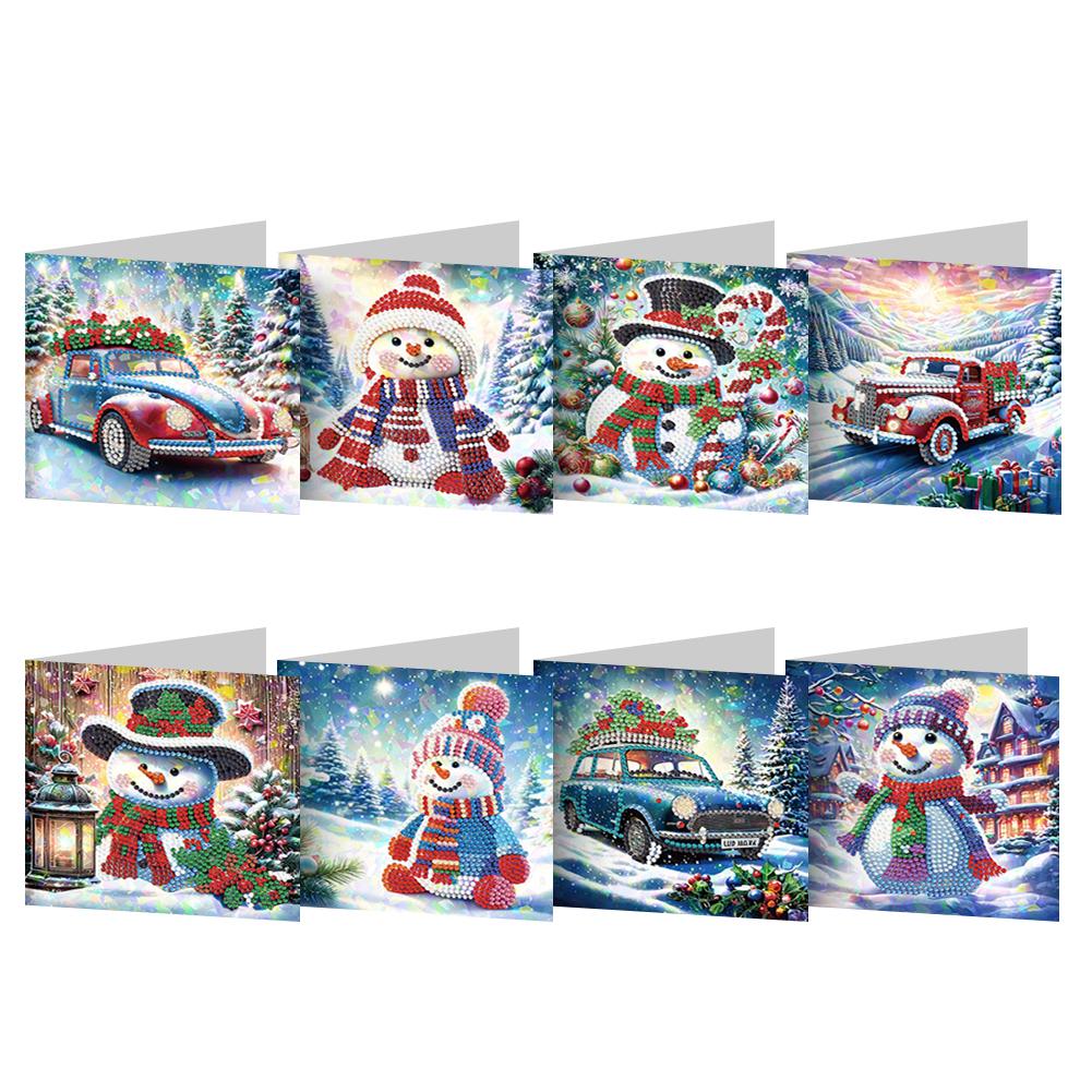 8/12 шт. Поздравительные открытки с алмазной вышивкой, Открытка-подарок с алмазной вышивкой ручной работы, Наборы карточек для 5D вышивки стразами для взрослых