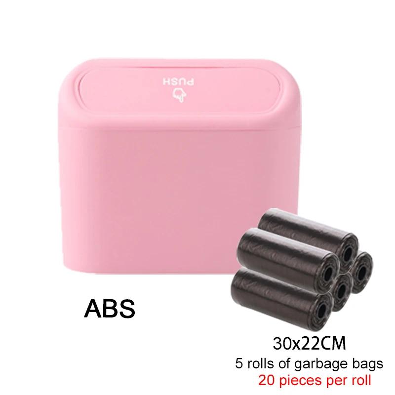 Car Trash Can with Lid Hanging Dustbin Garbage Box Car Interior Storage Case Trash Door Seat Clip Stand Holder Car Accessories