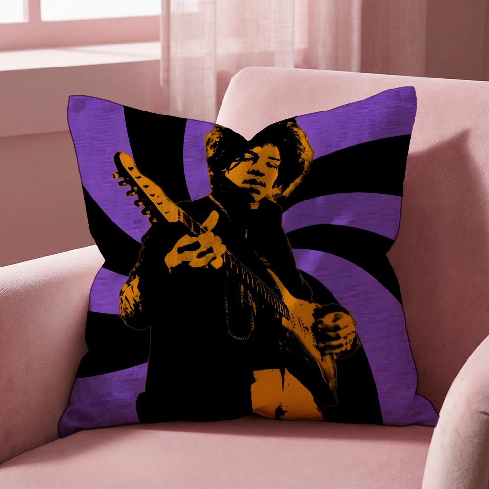 Чехол на подушку SingerJ-Jimi H-Hendrix, Универсальный чехол для подушки для дома и автомобиля - Двусторонний, Мягкий и прочный для ежедневного использования
