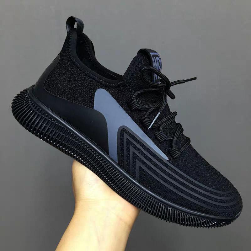 Men's Tennis Shoes Black Breathable and Lightweight Casual Shoes Summer Running Shoes Spring and Autumn